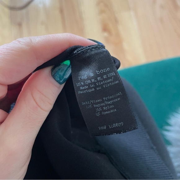 Rag & Bone/JEAN Reilly Black Ponte Zipper Calf Skinny Ankle Pull On Pants EUC S - Picture 7 of 9